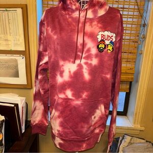 Cheech & Chong Red/White tie Dye Hoodie. Excellent condition. Unisex. Size M.